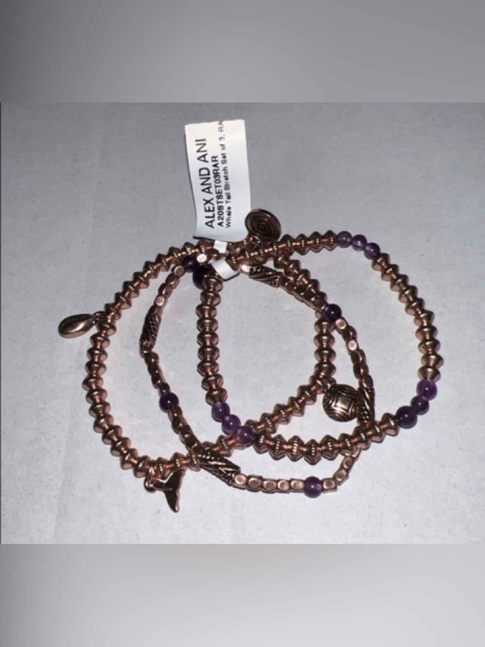 Alex and Ani set of 3 stretch bracelets